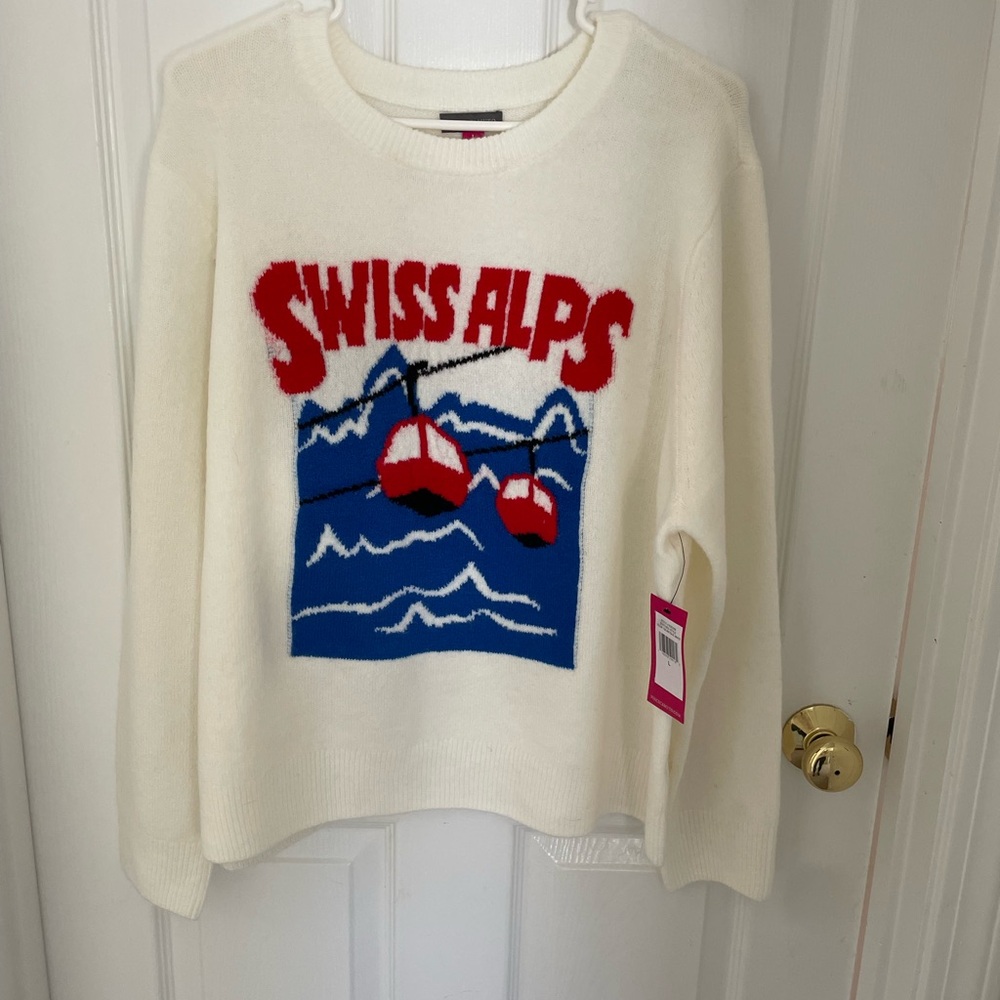 Vince Camuto Swiss Alps Graphic Sweater NWT Size Large